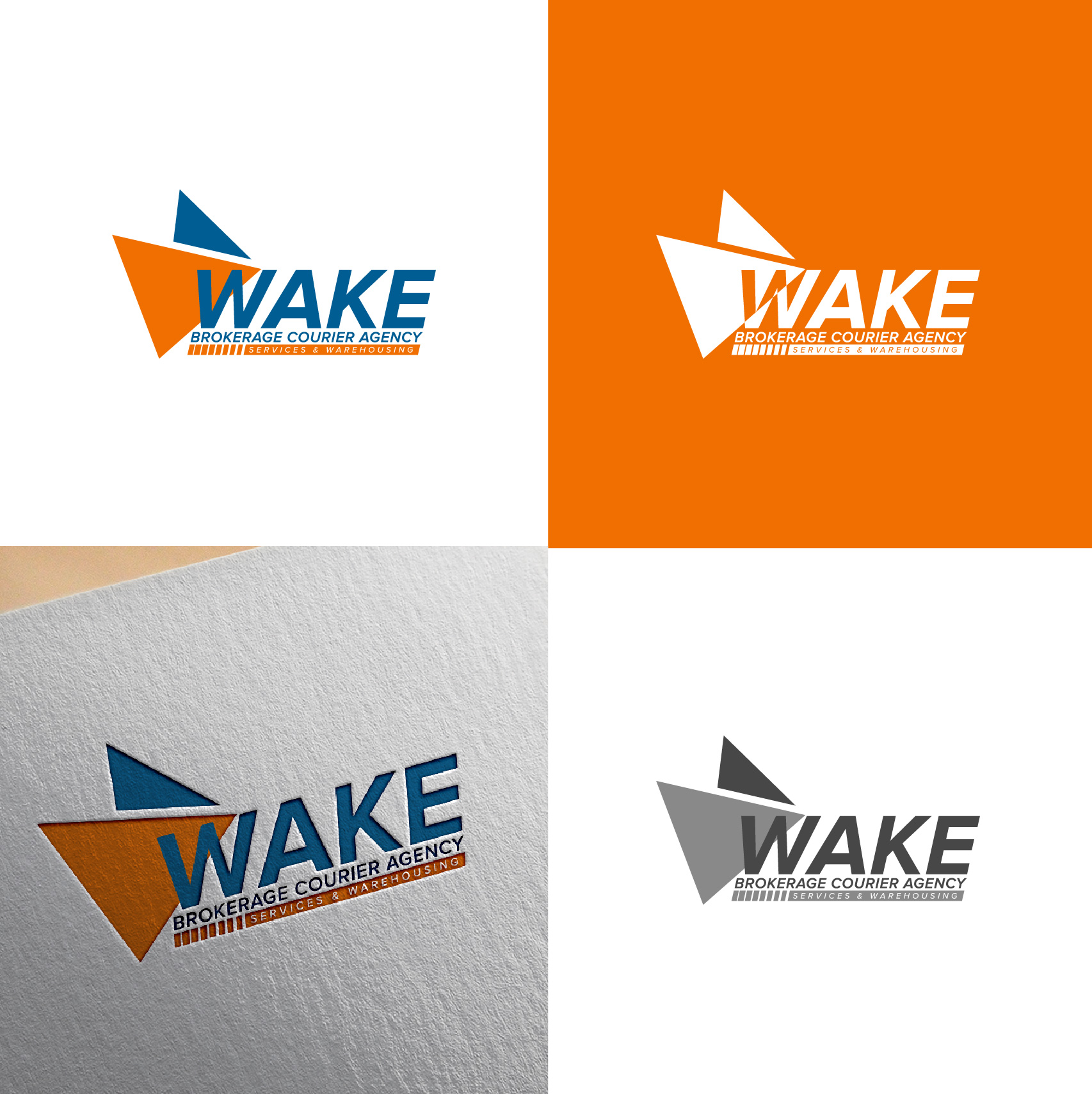 Logo Design by 4tech services for WAKE Brokerage Courier/Agency Services & Warehousing | Design #24425836