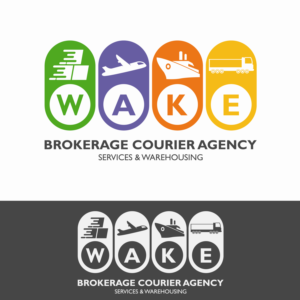 Logo Design by Shy Butterfly for WAKE Brokerage Courier/Agency Services & Warehousing | Design: #24425805
