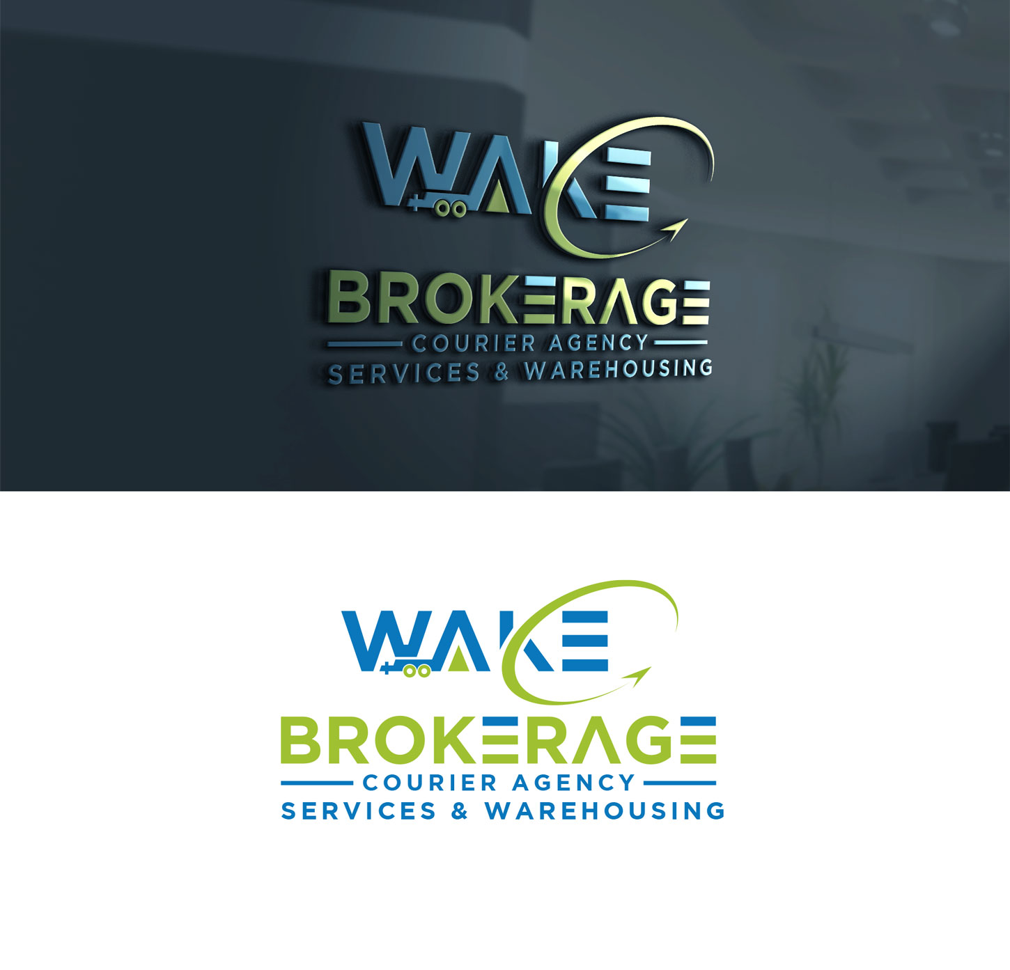 Logo Design by Mono.co for WAKE Brokerage Courier/Agency Services & Warehousing | Design: #24466711