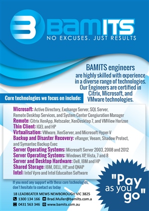 Flyer-Design von Black Stallions Impressive Solutions für BAMITS | Design #3060051