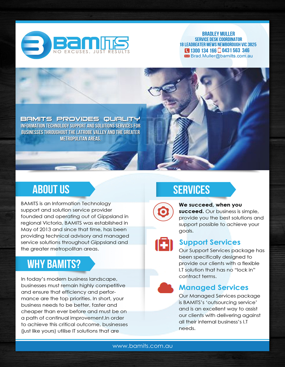 Flyer-Design von ESolz Technologies für BAMITS | Design #3251513