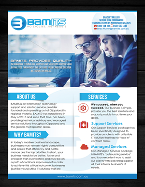 Flyer-Design von ESolz Technologies für BAMITS | Design #3251513