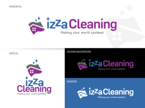 Izza Cleaning | Logo Design by Happy Fish Creations