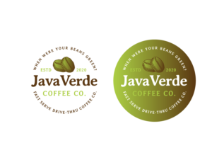 The name (JavaVerde) and the slogan (When were your beans green?) | Logo-Design von wonderland