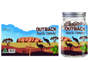 Confectionery Outback Rock Candy Jar Labels (and possible flyer and website if selected) | Label Design by ordelya.nicole
