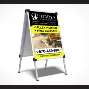 Stump Grinding sidewalk sign | Diseño de Señalética por Designers Hub