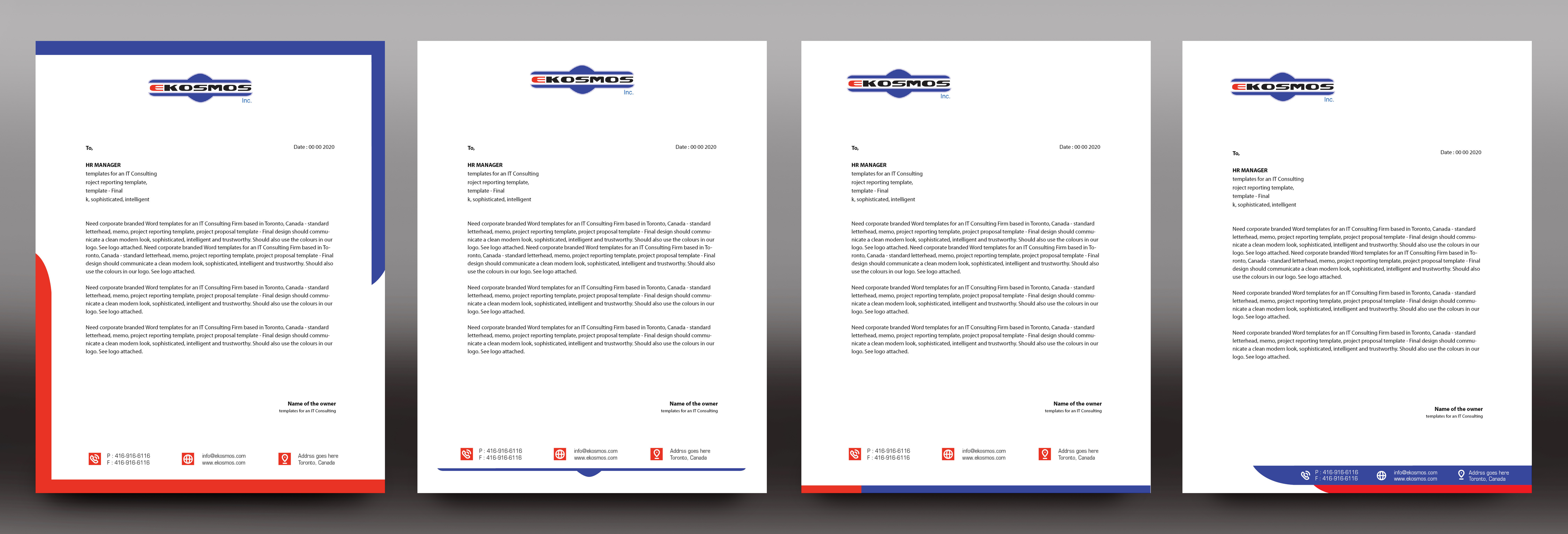Word Template Design by rkailas for eKosmos.com Inc. | Design #24703377