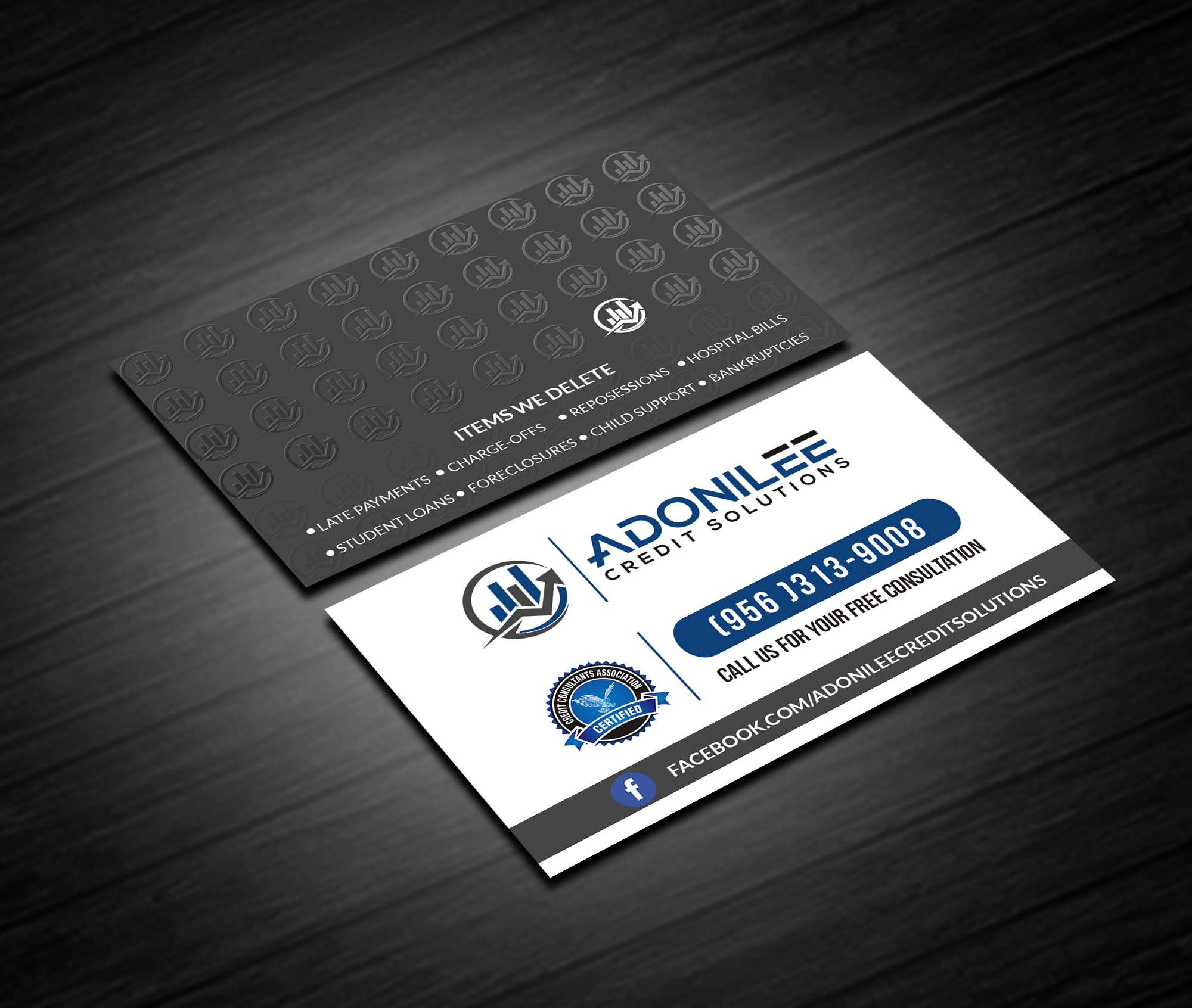 Business Card Design by Creations Box 2015 for Adonilee Credit Solutions, LLC. | Design #24460185