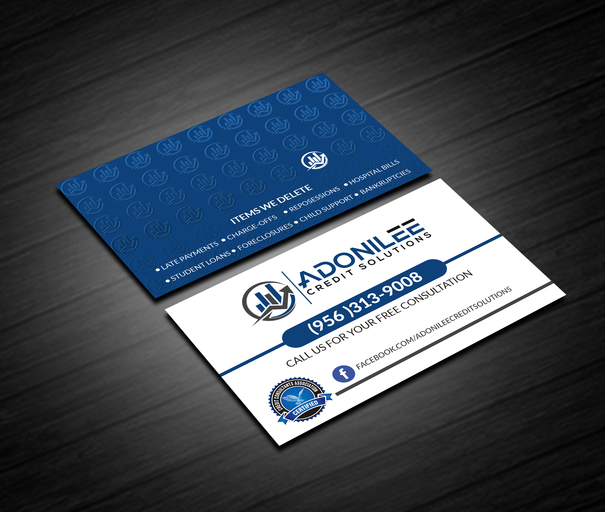 Business Card Design by Creations Box 2015 for Adonilee Credit Solutions, LLC. | Design #24460192