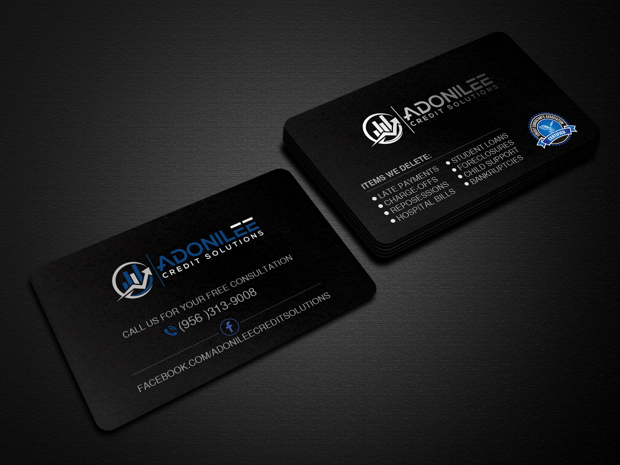 Business Card Design by Creations Box 2015 for Adonilee Credit Solutions, LLC. | Design #24460193