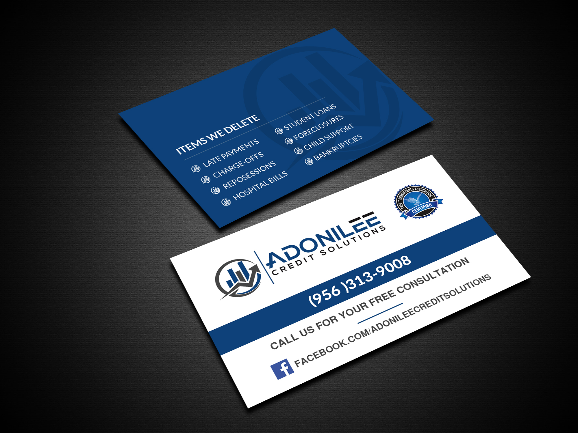Business Card Design by Creations Box 2015 for Adonilee Credit Solutions, LLC. | Design #24460201