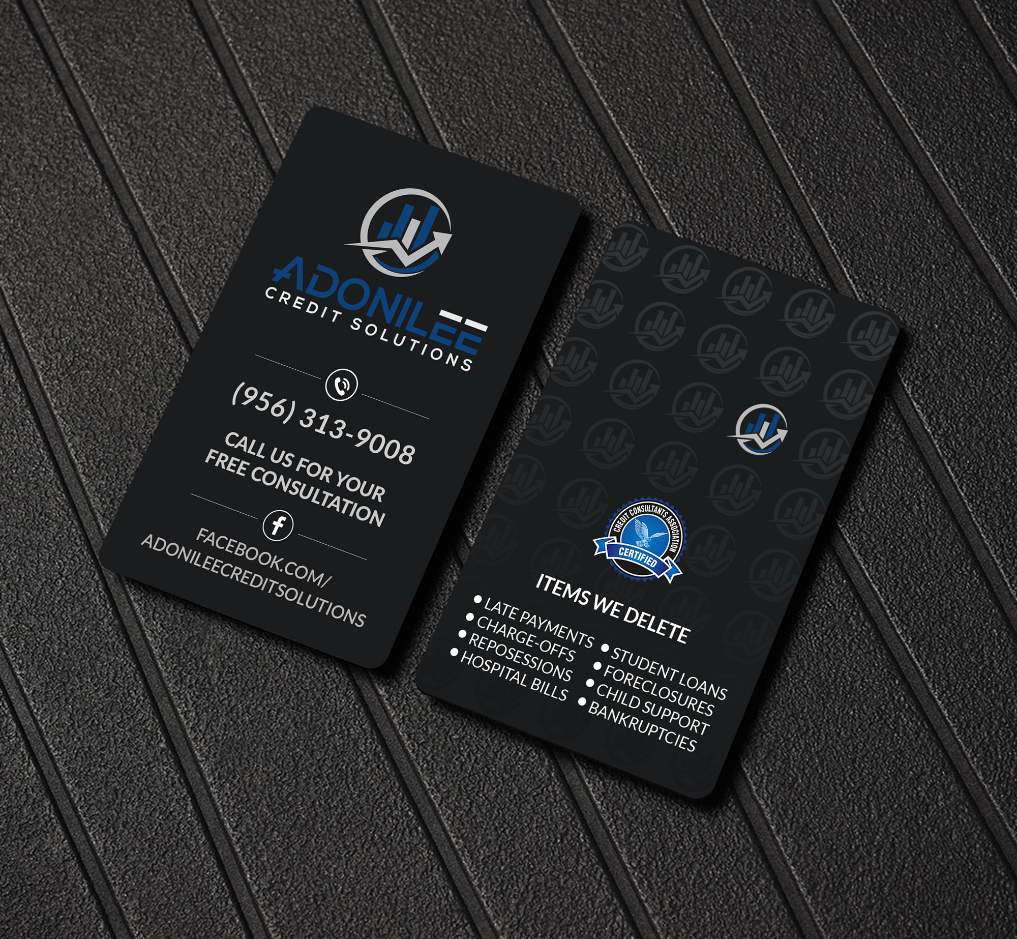 Business Card Design by Creations Box 2015 for Adonilee Credit Solutions, LLC. | Design #24462174