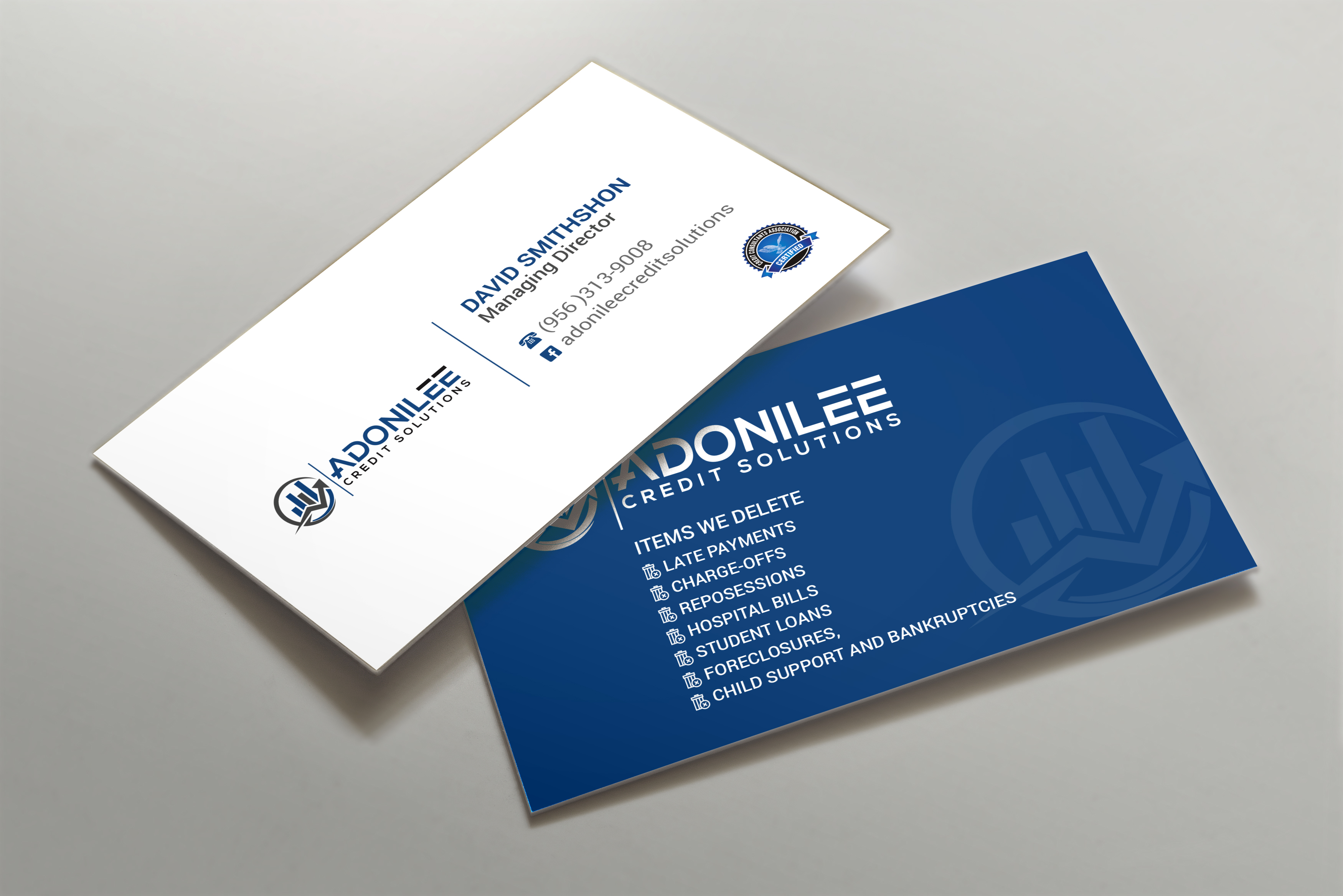 Diseño de Tarjeta de Presentación por R.design para Adonilee Credit Solutions, LLC. | Diseño #24455042