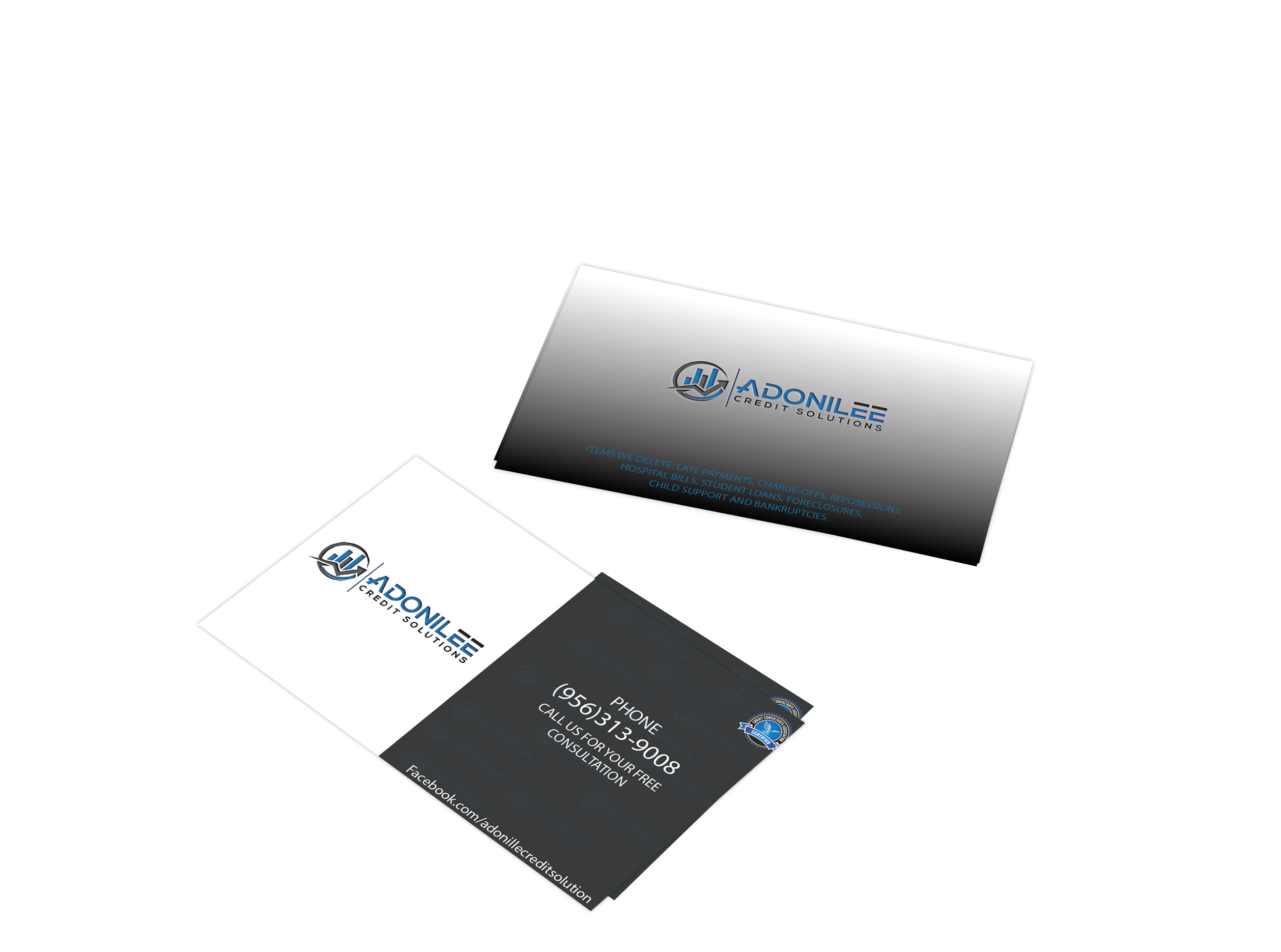 Visitenkarten-Design von brightb für Adonilee Credit Solutions, LLC. | Design #24458056