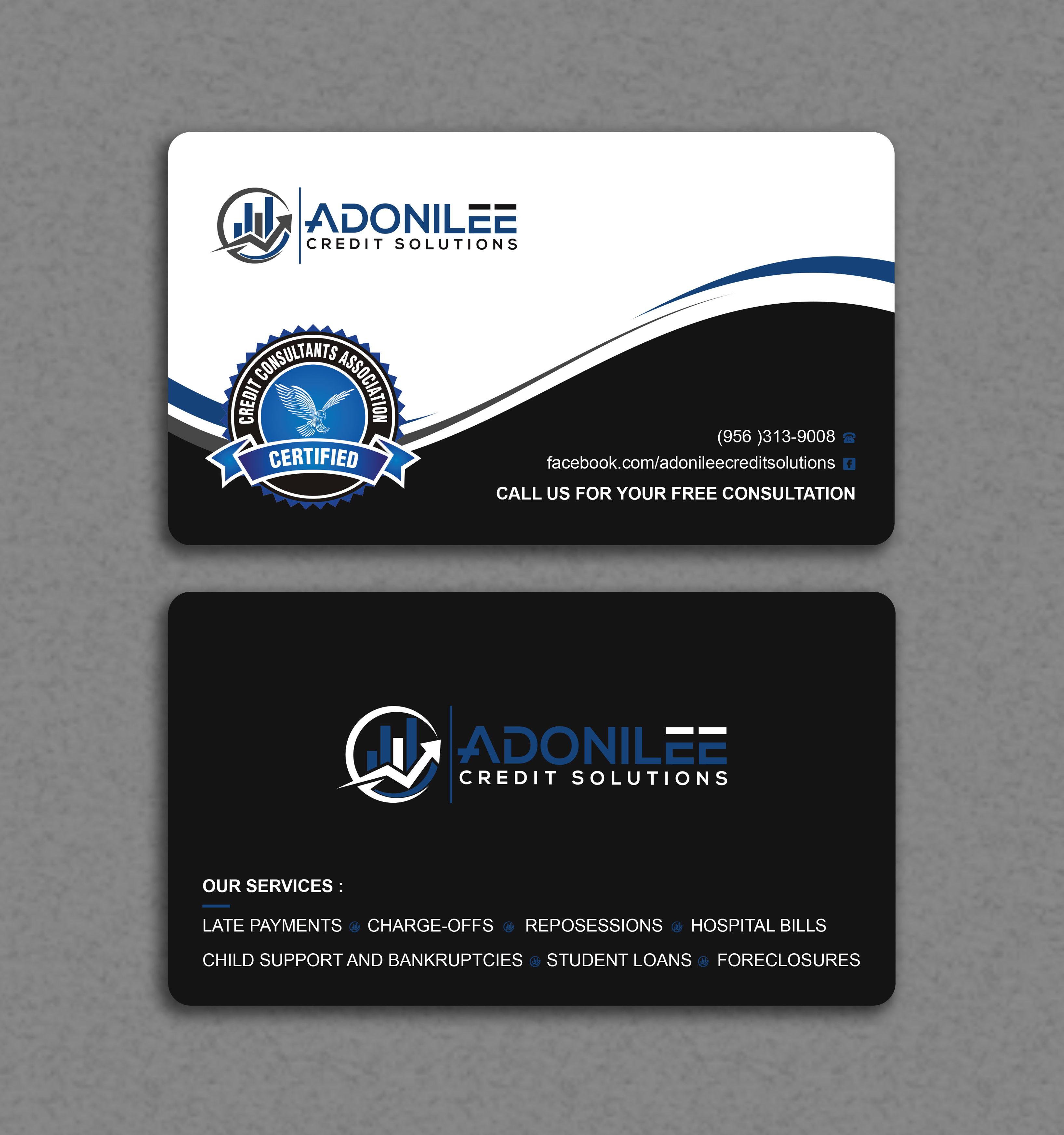 Business Card Design by Uttom 2 for Adonilee Credit Solutions, LLC. | Design #24459044