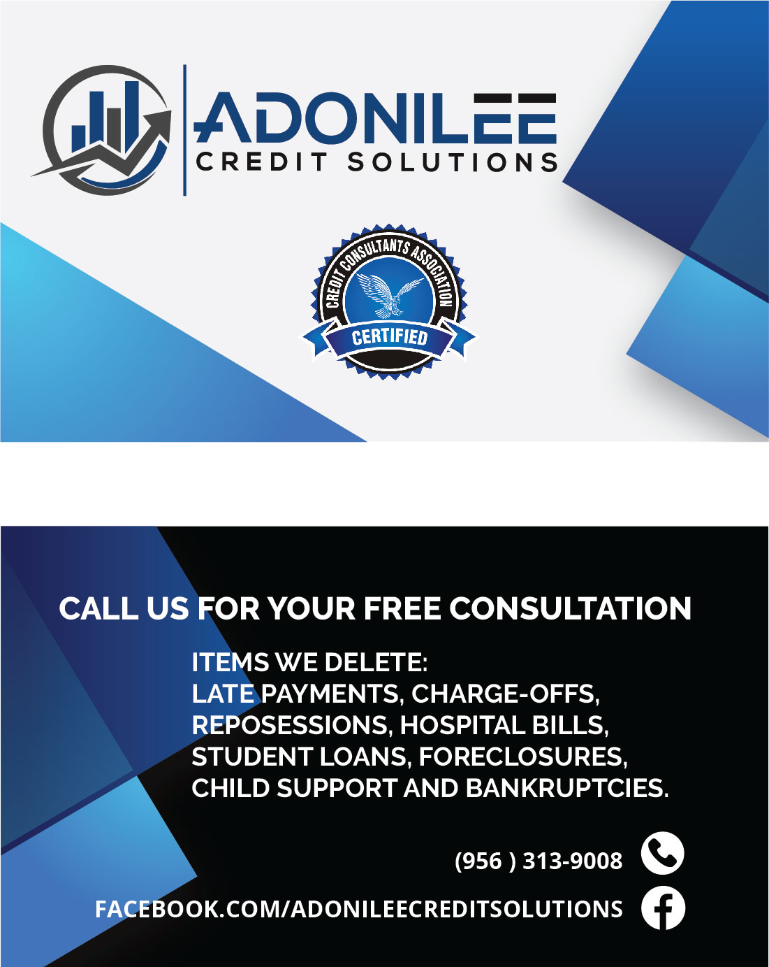 Business Card Design by gras37R for Adonilee Credit Solutions, LLC. | Design #24456340