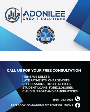 Business Card Design by gras37R for Adonilee Credit Solutions, LLC. | Design #24456340