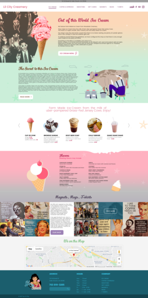 Facelift for a tiny Ice Cream and Coffee shop website, etc | Diseño Web por Victor_pro