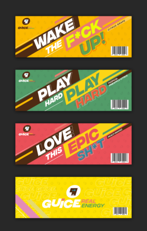 GUICE Real Energy (Energy Drink) Promo Sticker Designs | Advertisement Design by SAI DESIGNS