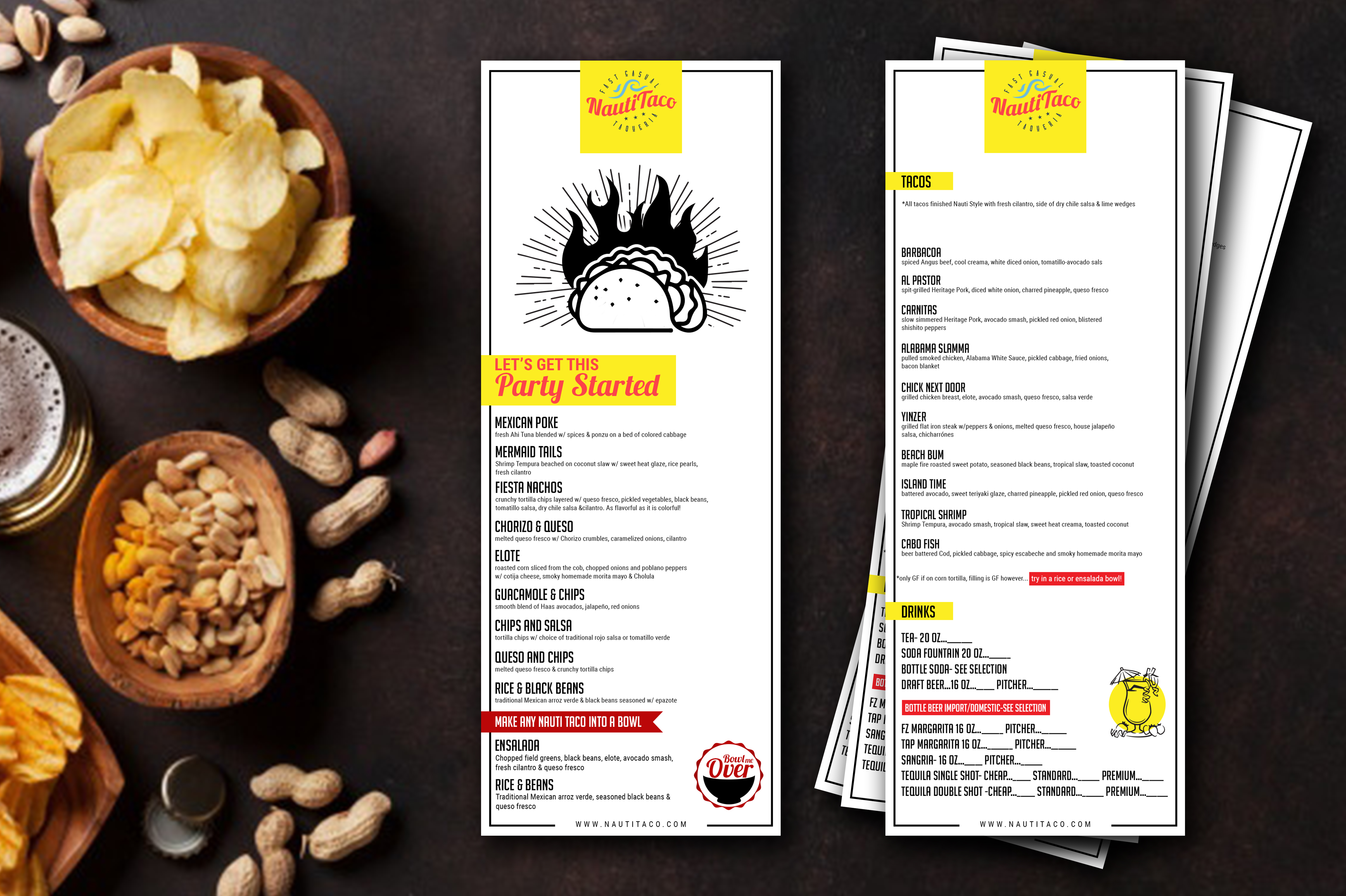 Design de Menu par SAI DESIGNS pour Nauti Taco | Design #24501490