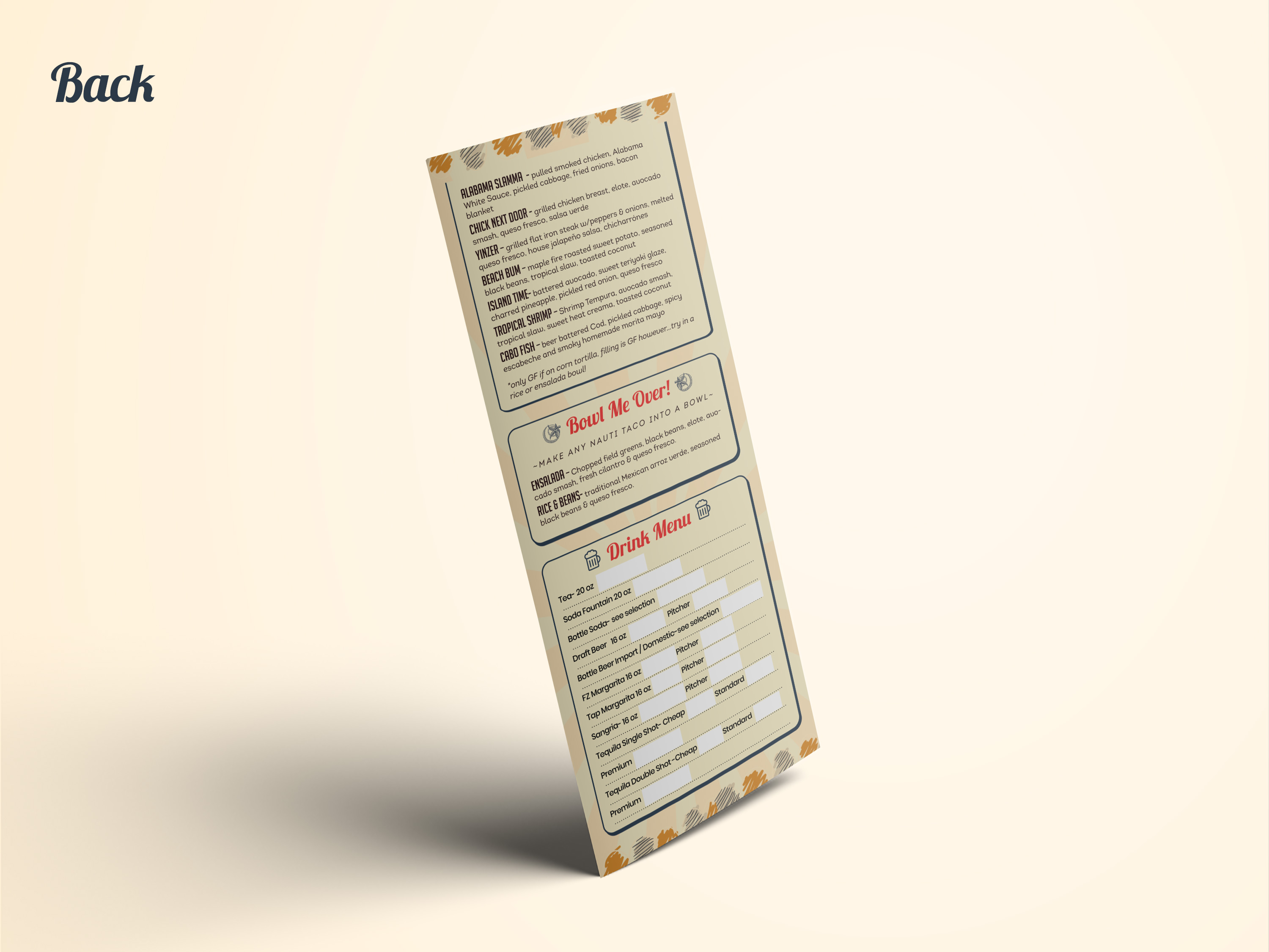 Menu Design by HeshanKavinda for Nauti Taco | Design #24486543