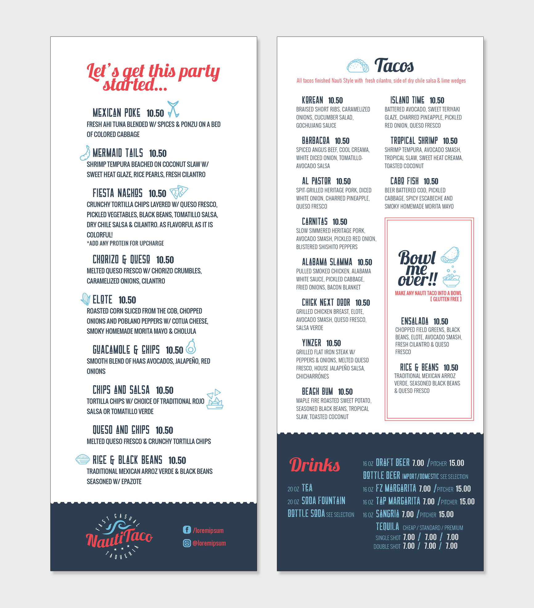 Menu Design by niamelia for Nauti Taco | Design #24511306