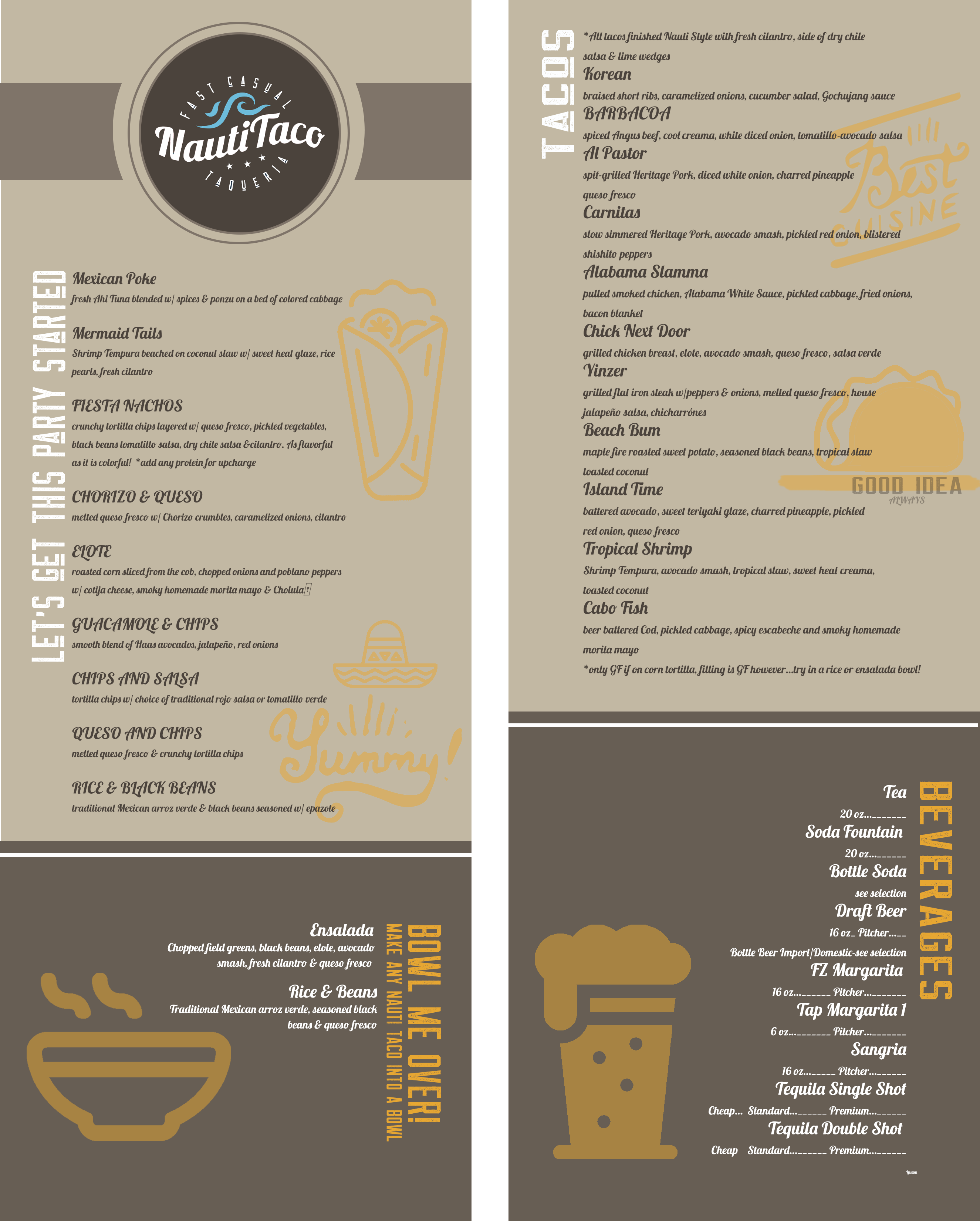 Design de Menu par immortal_designer pour Nauti Taco | Design #24503757
