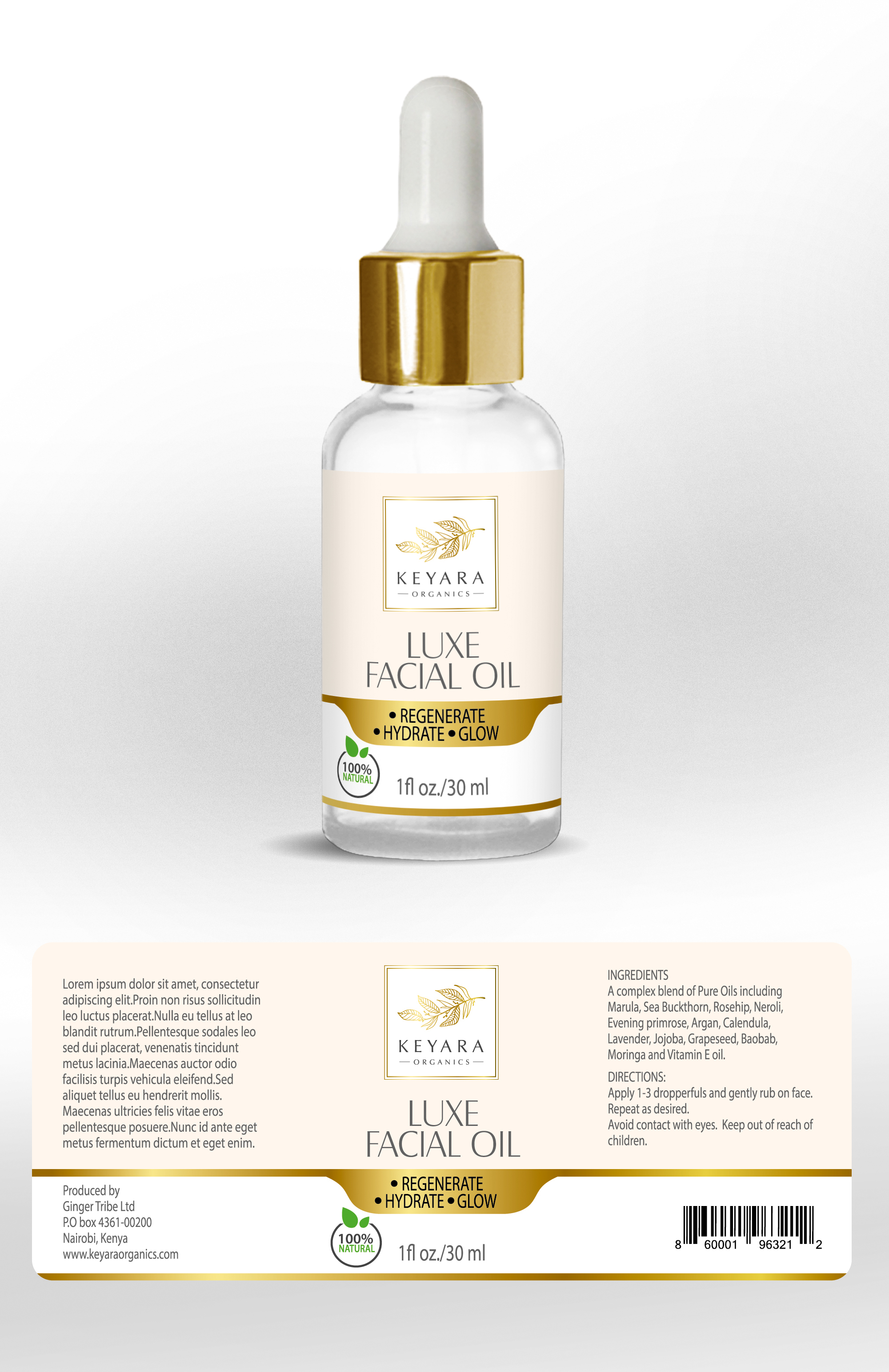 Diseño de Etiqueta por D&amp;N para Keyara Organics | Diseño #24512127