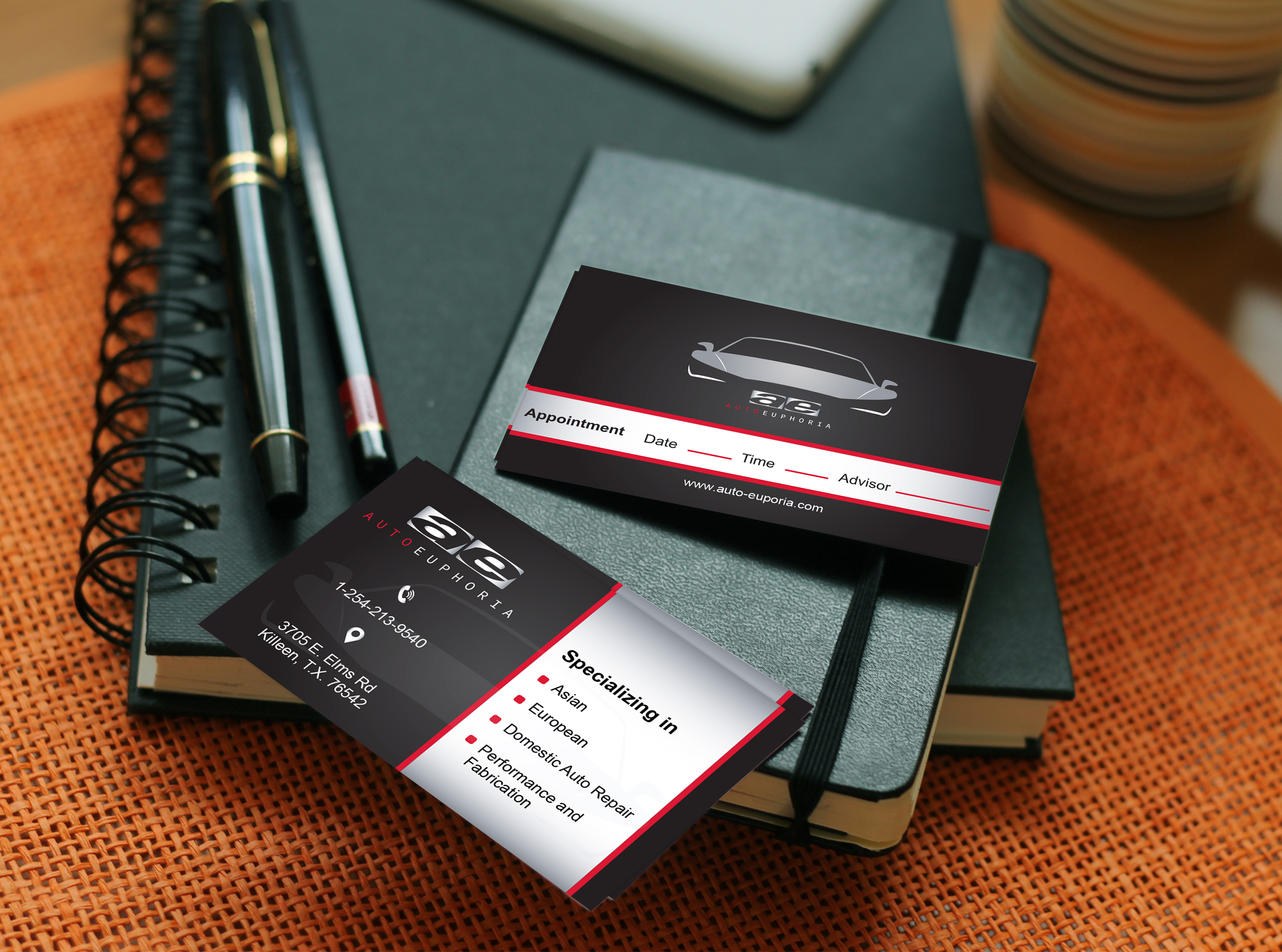 Business Card Design by Aaaron for Euphoria Auto Works LLC | Design #24503272