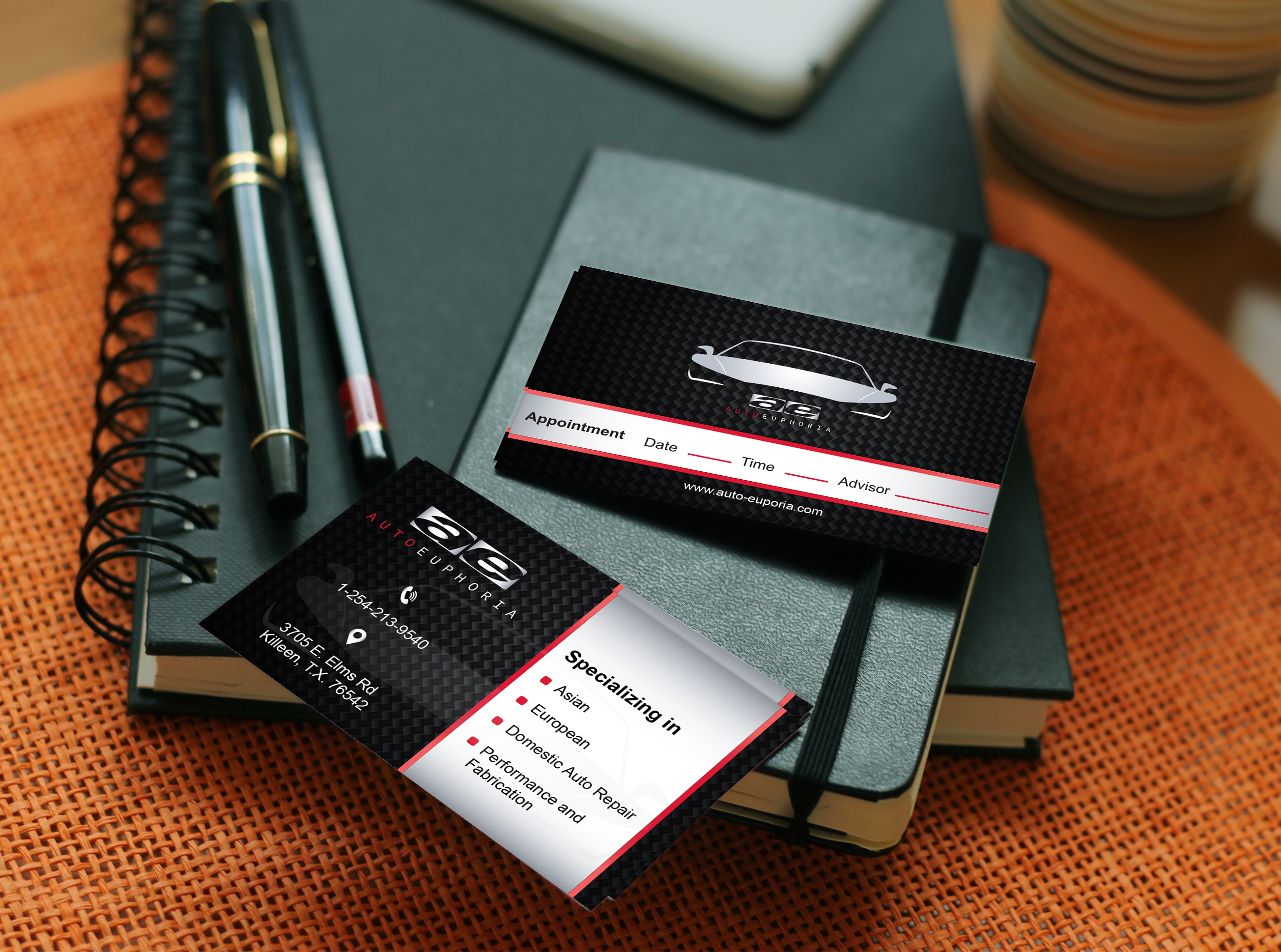 Business Card Design by Aaaron for Euphoria Auto Works LLC | Design #24503381
