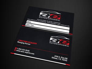 Design de Carte de Visite par Verified artistry (Design garden) pour Euphoria Auto Works LLC | Design : #24465489