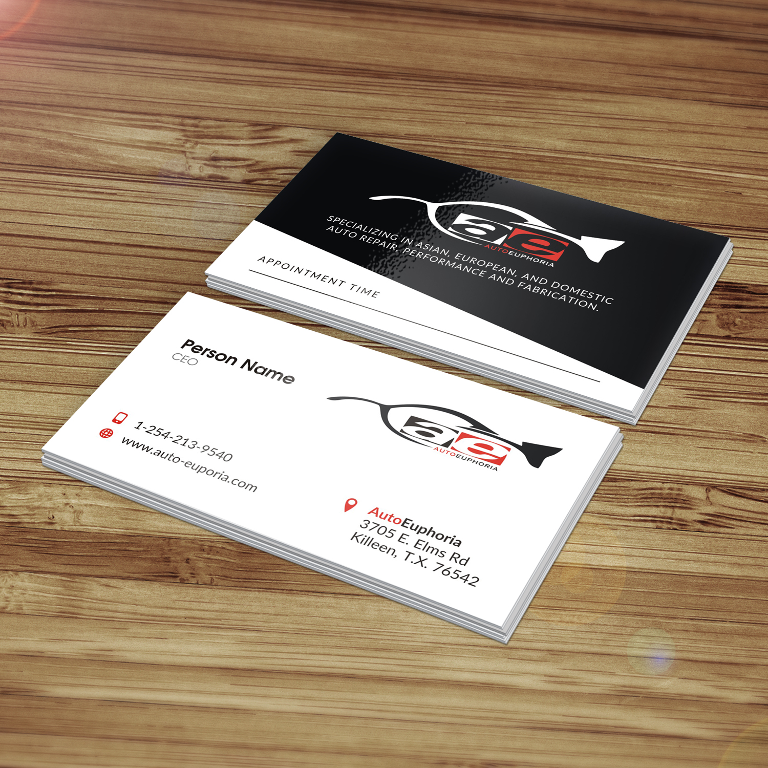 Business Card Design by Sushmaa for Euphoria Auto Works LLC | Design #24483328