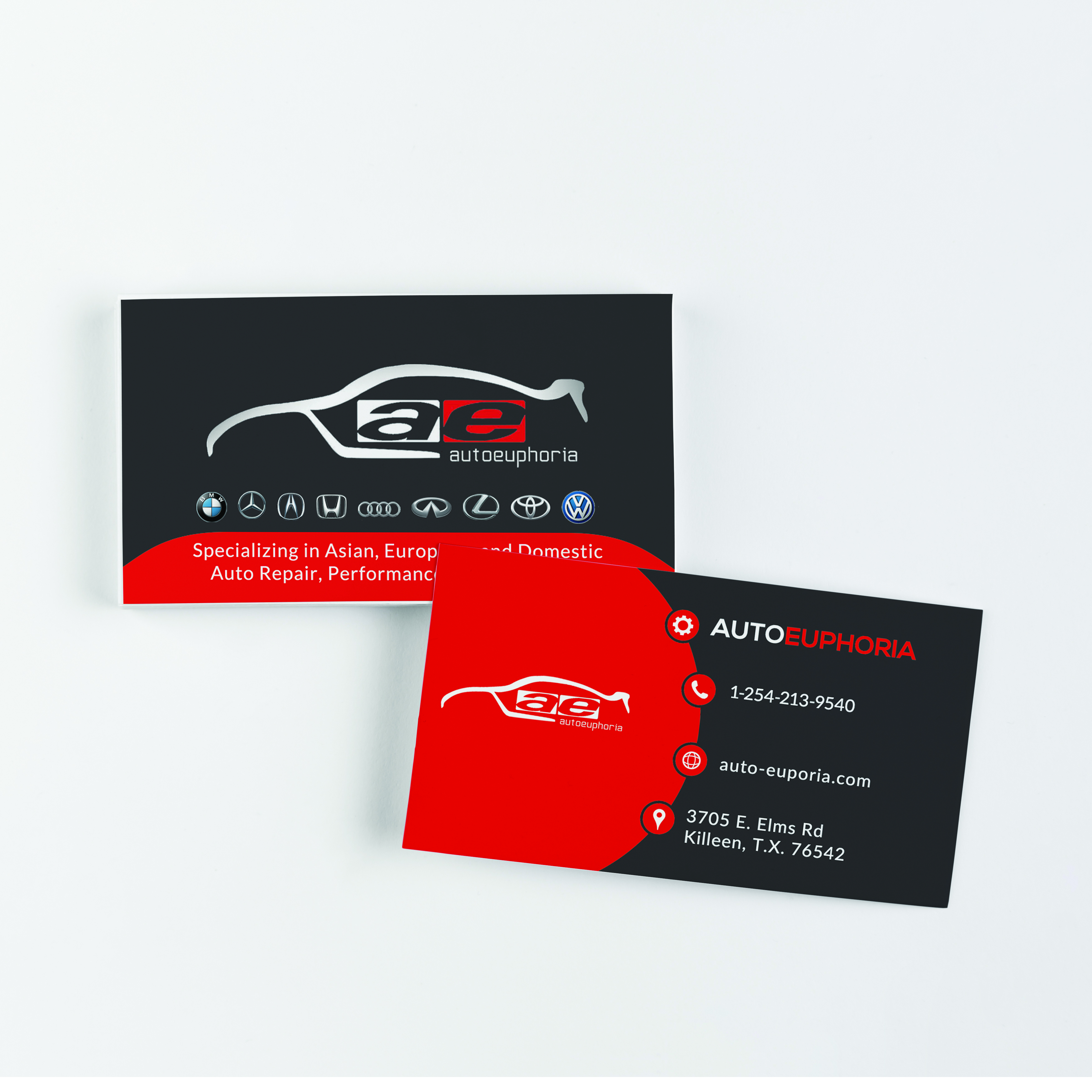 Visitenkarten-Design von Mustafa alsamarai für Euphoria Auto Works LLC | Design #24463294