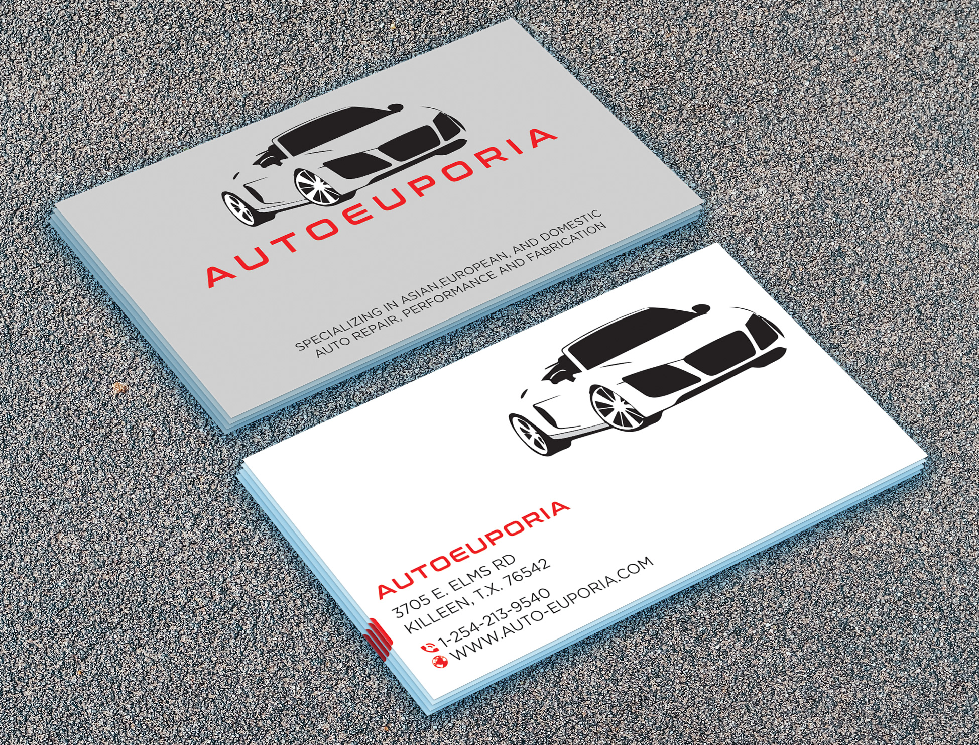 Business Card Design by nurulhasan.iou for Euphoria Auto Works LLC | Design #24471376