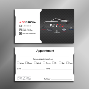 Business Card Design by LamDinh for Euphoria Auto Works LLC | Design: #24478001