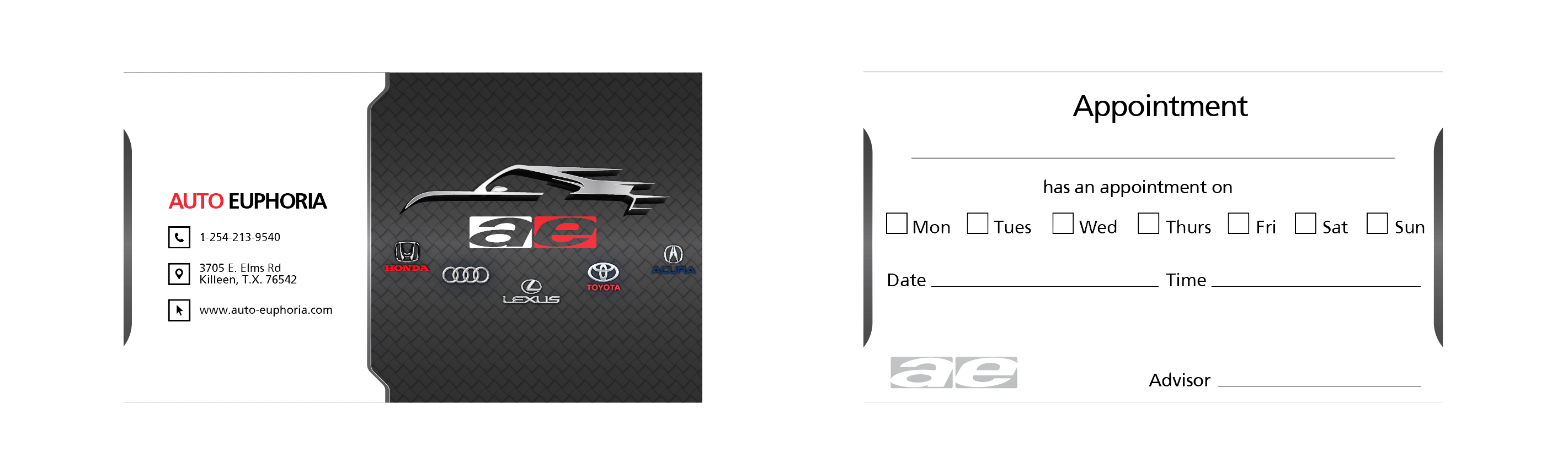 Business Card Design by LamDinh for Euphoria Auto Works LLC | Design #24502656