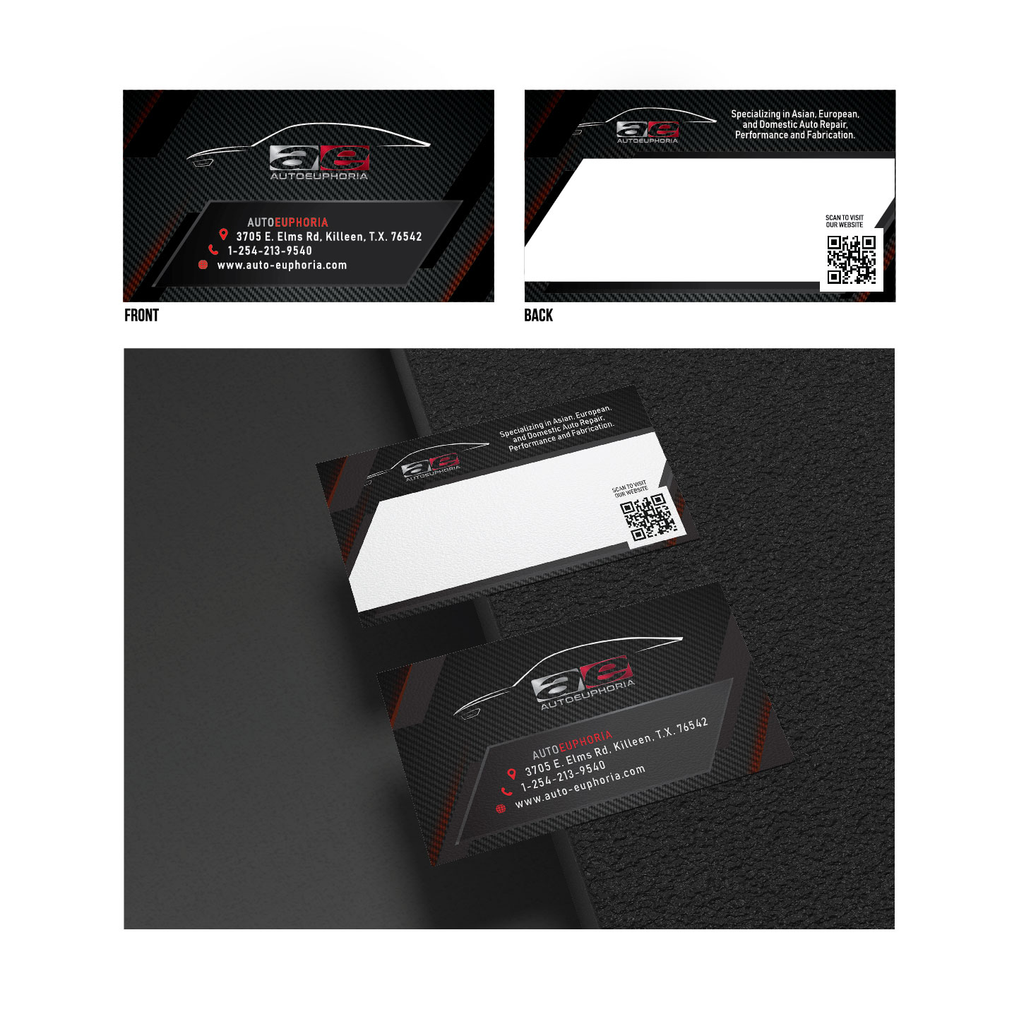 Design de Carte de Visite par Emong pour Euphoria Auto Works LLC | Design #24474566
