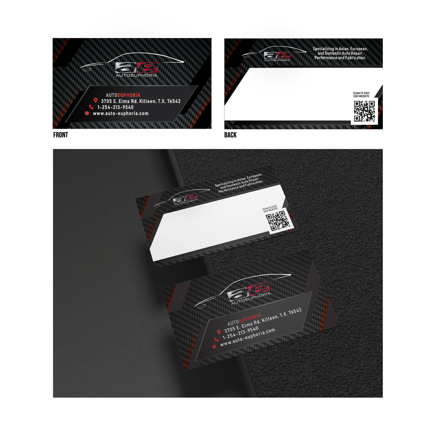 Business Card Design by Emong for Euphoria Auto Works LLC | Design #24504769