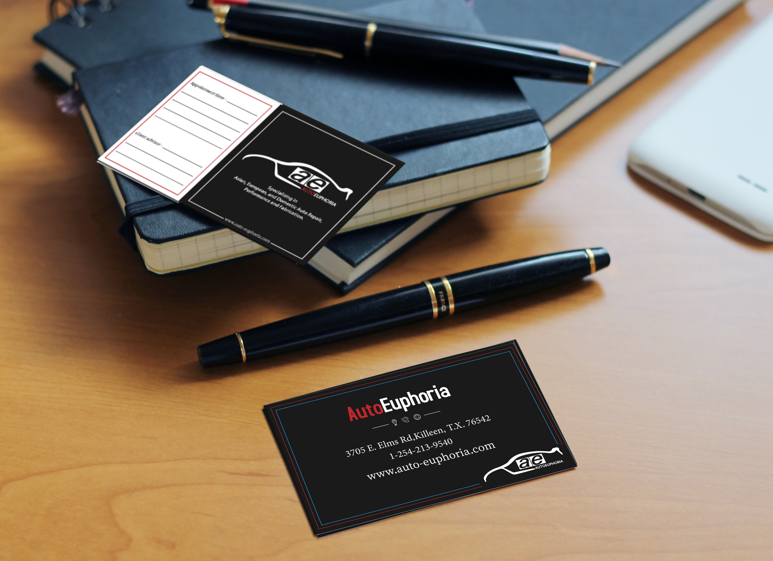 Business Card Design by Aadhil Rizwan for Euphoria Auto Works LLC | Design #24526223