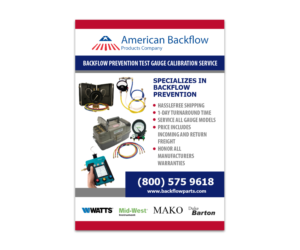 Backflow Prevention Test Gauge Calibration Service | Flyer Design by Texel