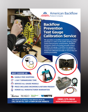 Flyer-Design von rkailas für American Backflow Products Company | Design: #24509042