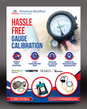 Backflow Prevention Test Gauge Calibration Service | Flyer Design by rkailas