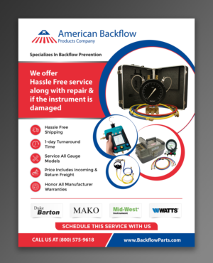 Flyer-Design von ecorokerz für American Backflow Products Company | Design #24466647