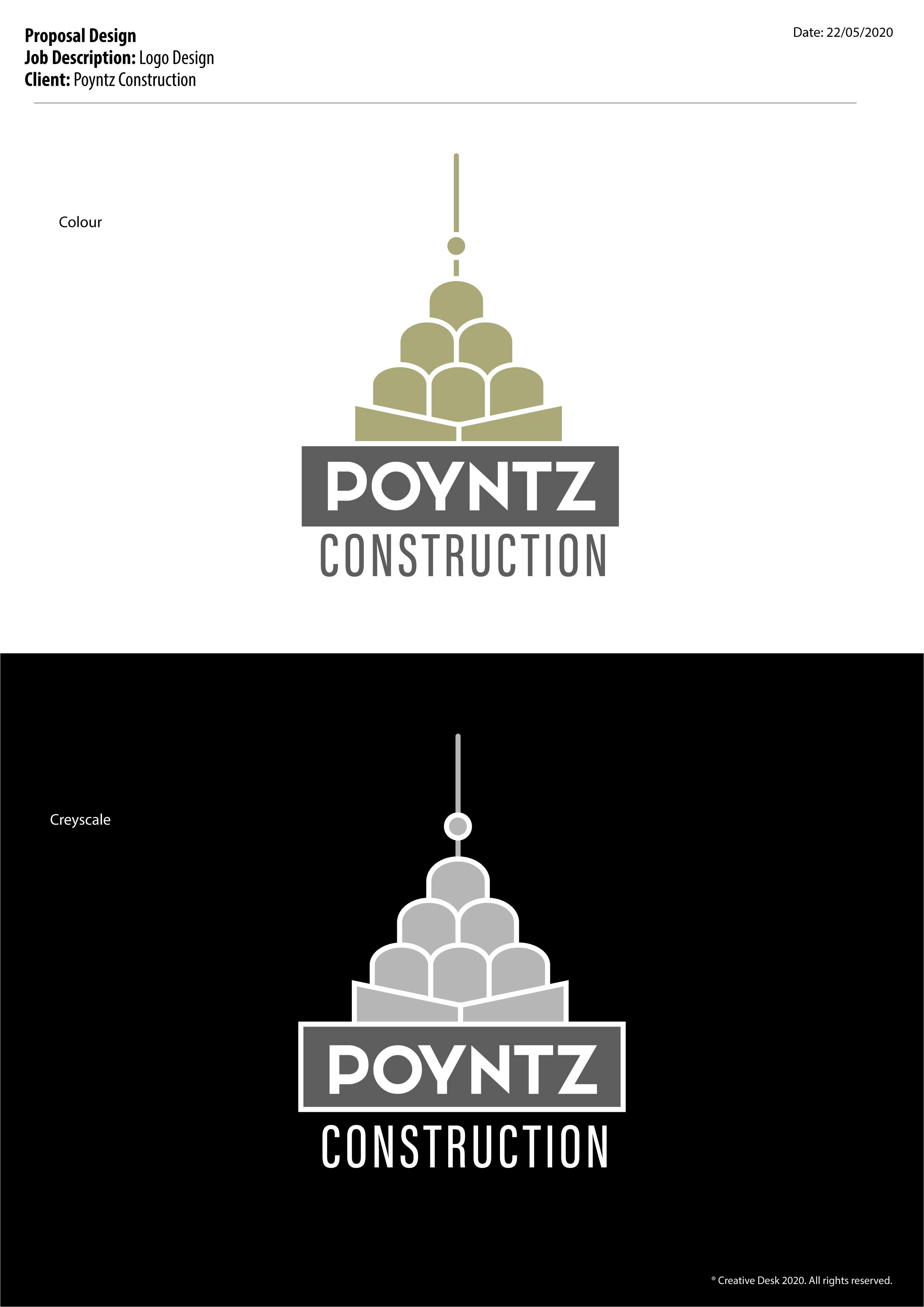 Diseño de Logo por Creative Desk para Poyntz Construction  | Diseño #24522926