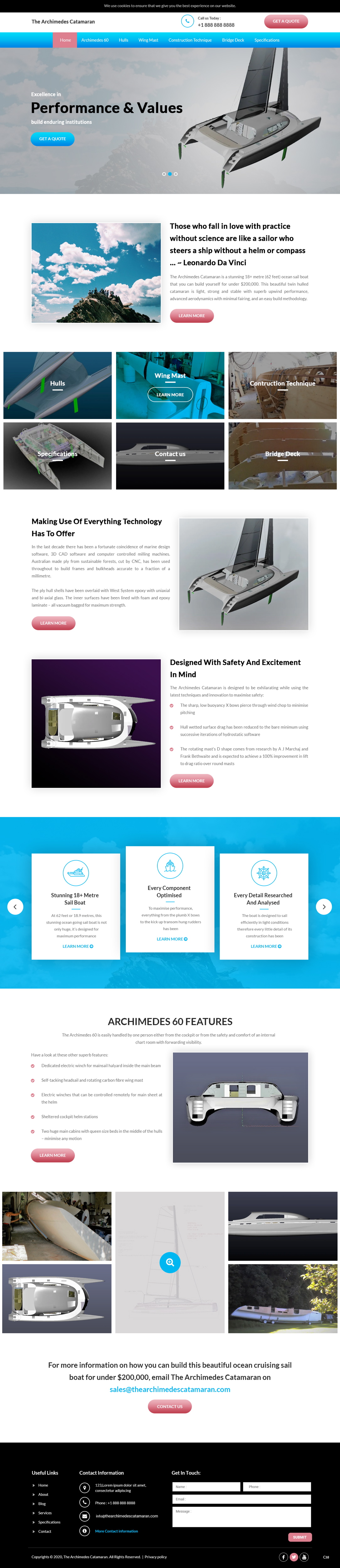 Web Design by pb for Archimedes Catamaran | Design #24468205