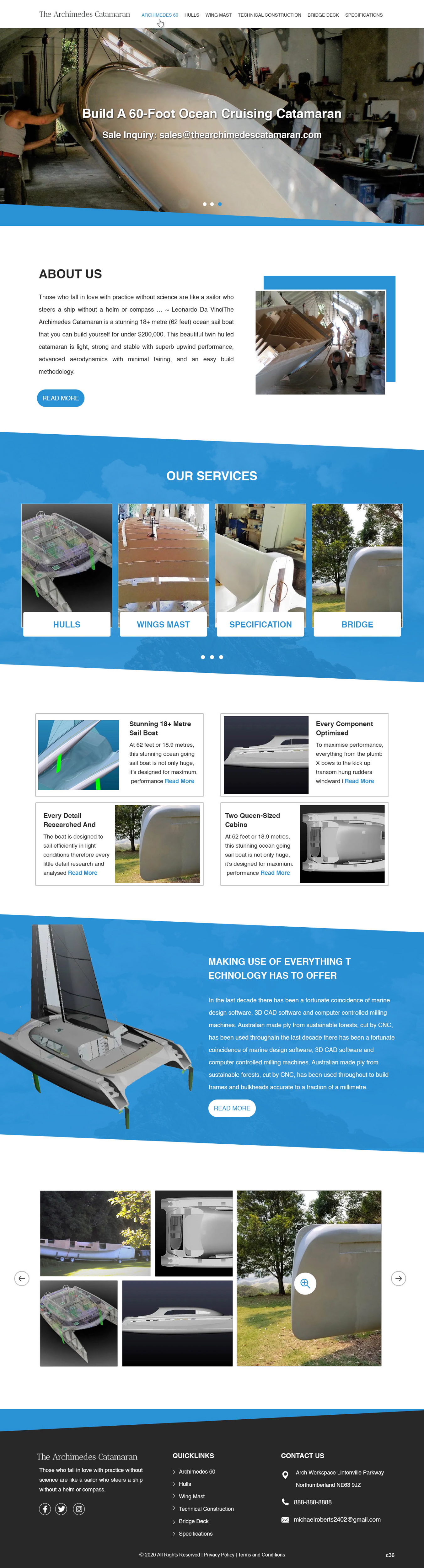 Diseño Web por pb para Archimedes Catamaran | Diseño #24468208