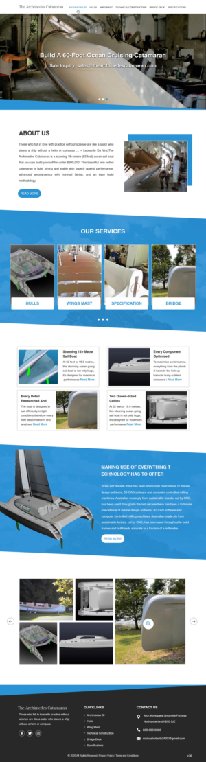 Diseño Web por pb para Archimedes Catamaran | Diseño: #24468208