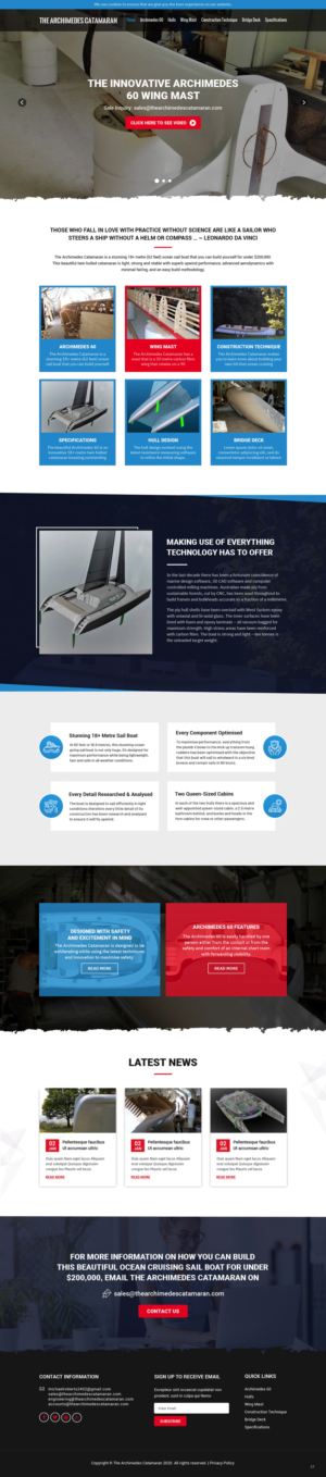 Diseño Web por pb para Archimedes Catamaran | Diseño: #24468212