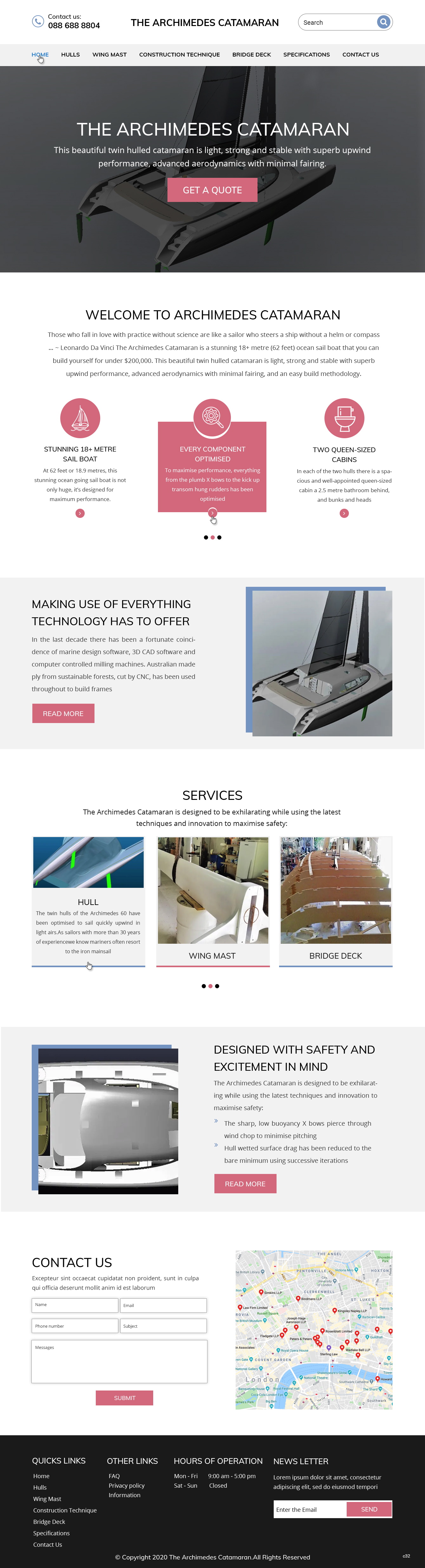 Web Design by pb for Archimedes Catamaran | Design #24470453