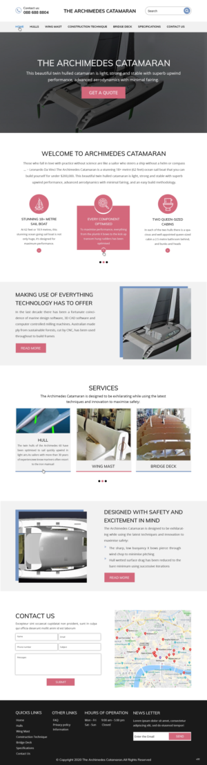 Diseño Web por pb para Archimedes Catamaran | Diseño: #24470453